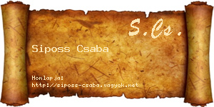 Siposs Csaba névjegykártya